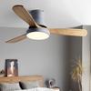 42-Inch Modern Minimalist Copper Ceiling Fan with Dual-Control Silent Light and Wooden Blades