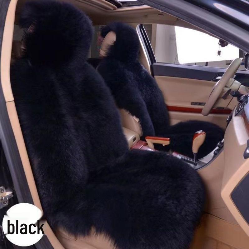 Winter Plush Universal Car Seat Cushion: Thick, Full-Surround, Integrated Backrest for Warmth.