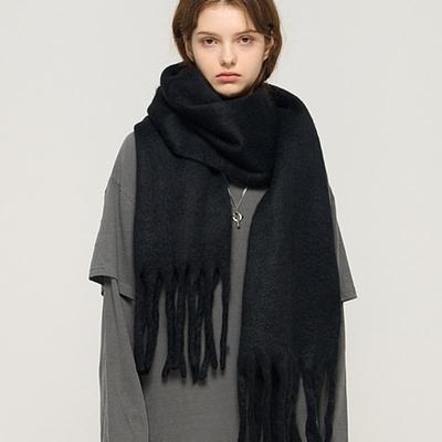 CARGOBROS Soft Color Volume Long Muffler (Black)