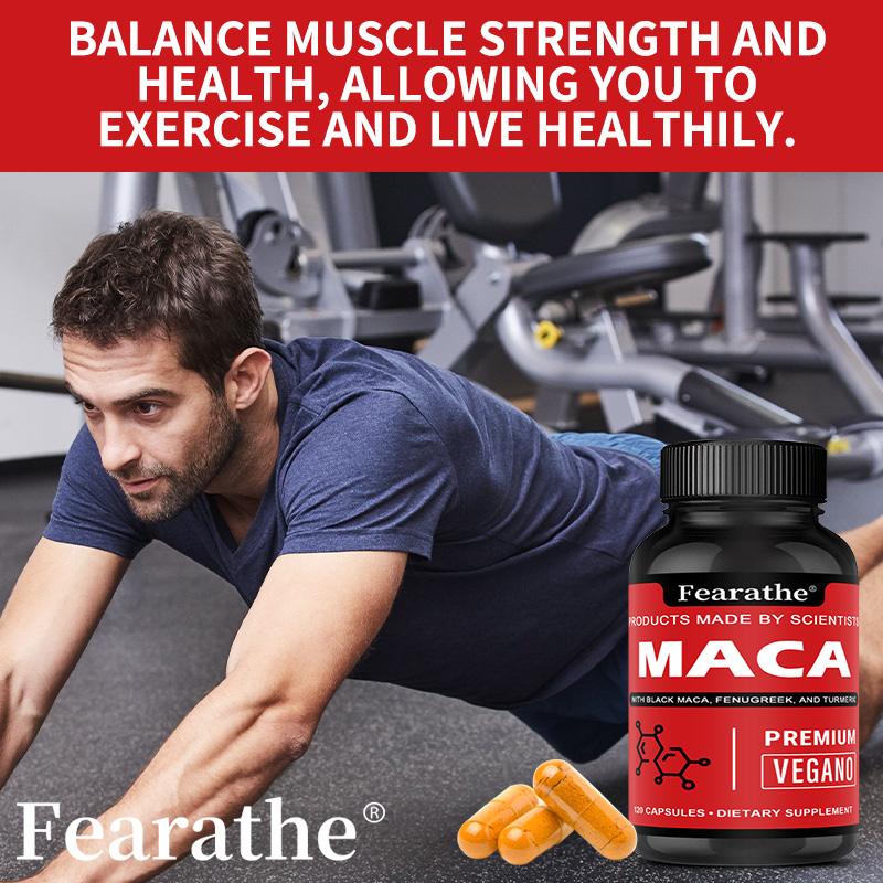 Maca Capsules Contain 120 Capsules of Black Maca Huluba Ginger Which Balance Energy and Enhance Physical Strength