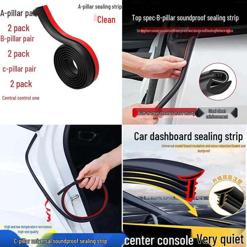 Leapmotor Car Door and Console Sealing Strip for C16, C01, C11, S01, T03 Models - Sound Insulation Rubber Strip for ABC Pillars.