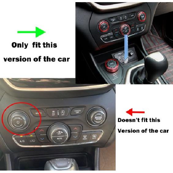 6x Headlight & Radio Air Con Controls Knob Ring Trim For Jeep Cherokee 2014-