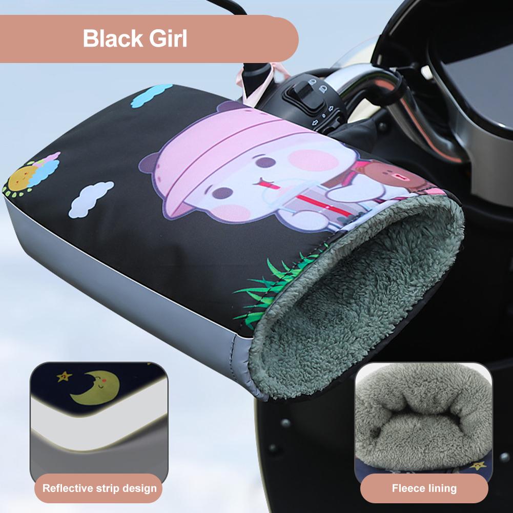 Motorcycle Handlebar Gloves Windproof Waterproof Hand Warmer Plush Lining Protective Gloves for Bike Motorbike Wholesale