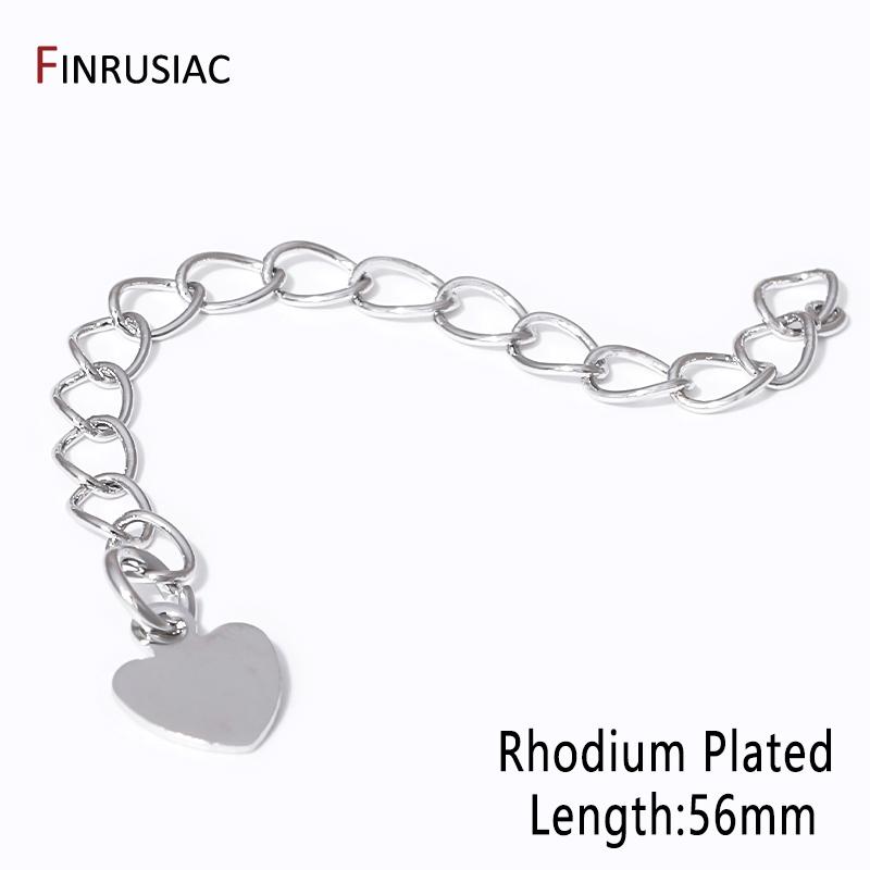 14/18K Gold Plated Brass Heart Tag Extension Chains Connectors For DIY Necklace Bracelet Jewelry Making Supplies Wholesale