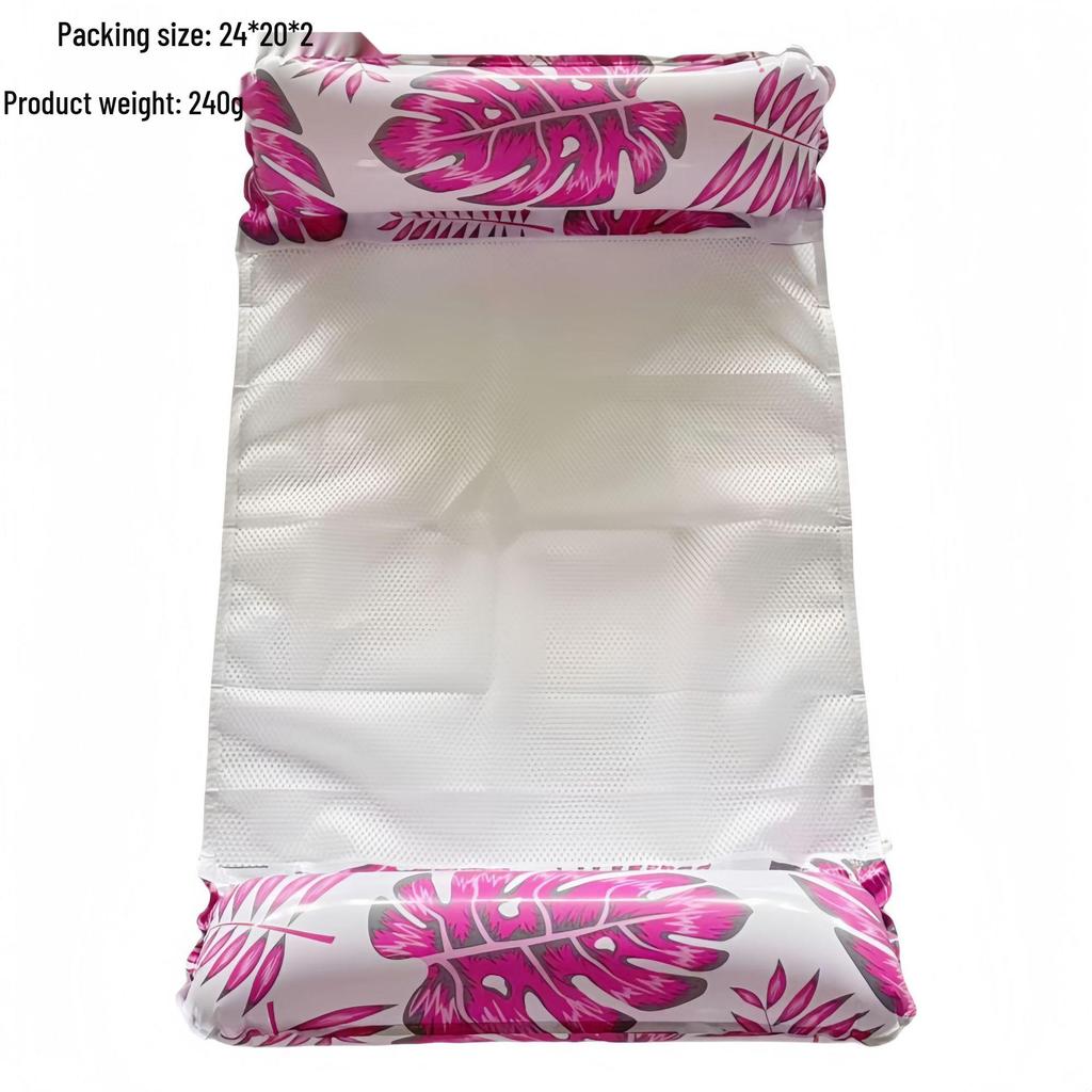 New Arrival Adult Inflatable PVC Water Lounger - Striped Mesh Floating Hammock