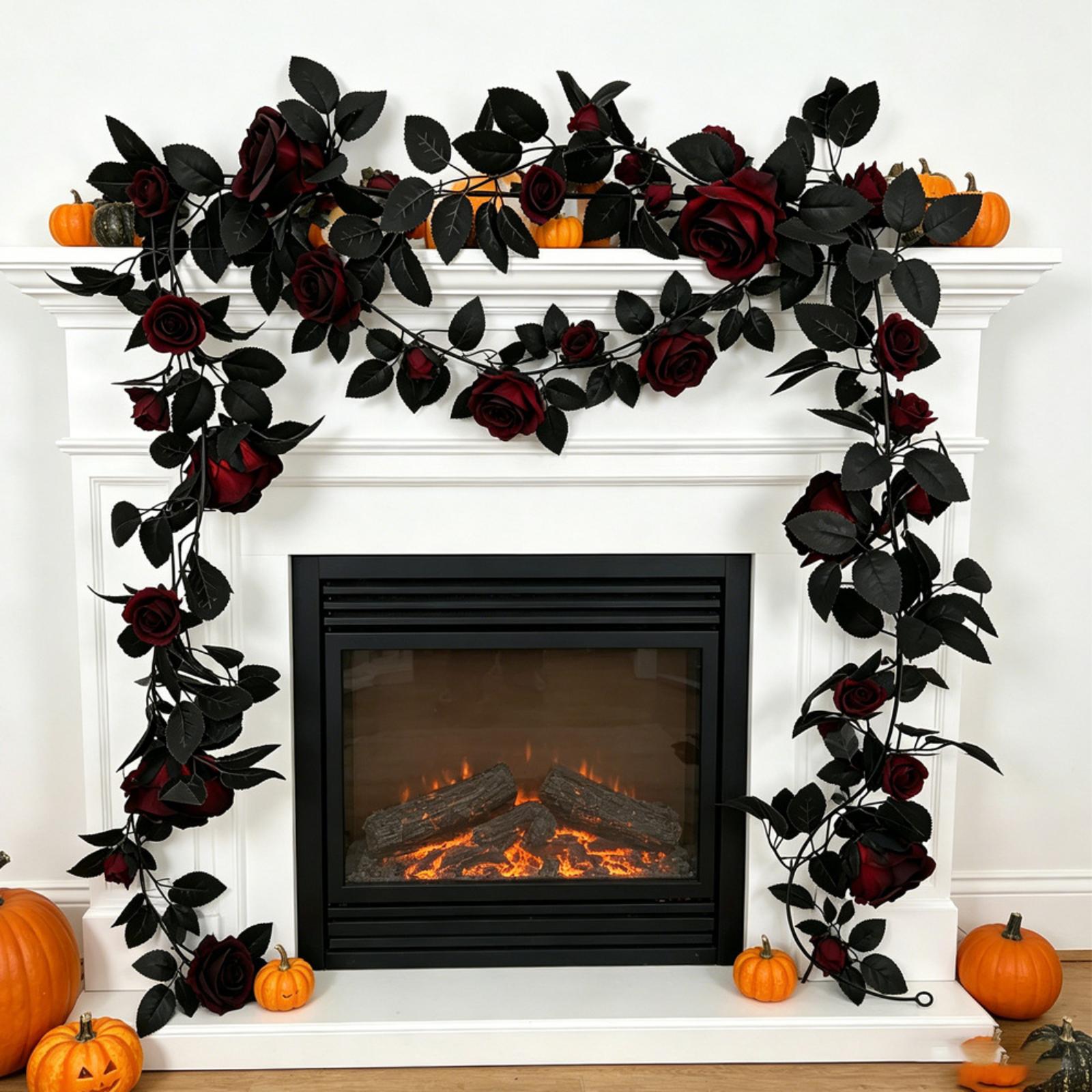 

2 Pack Rose Garland 5 74 ft Artificial Rose Vines with Leaf Garland Wall Wedding Party Home Office Decor Indoor Outdoor one size