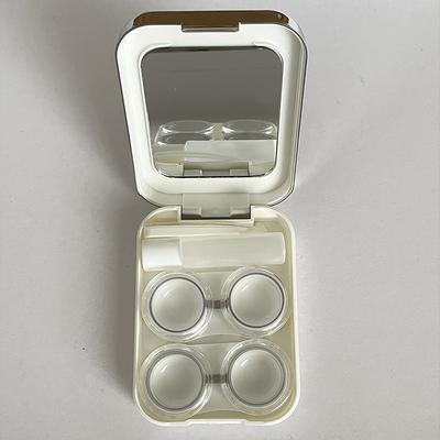 Pachet de două huse pentru lentile de contact pentru fete Mini cutie portabilă pentru lentile de contact Container pentru lentile de contact Kit de depozitare la înmuiere