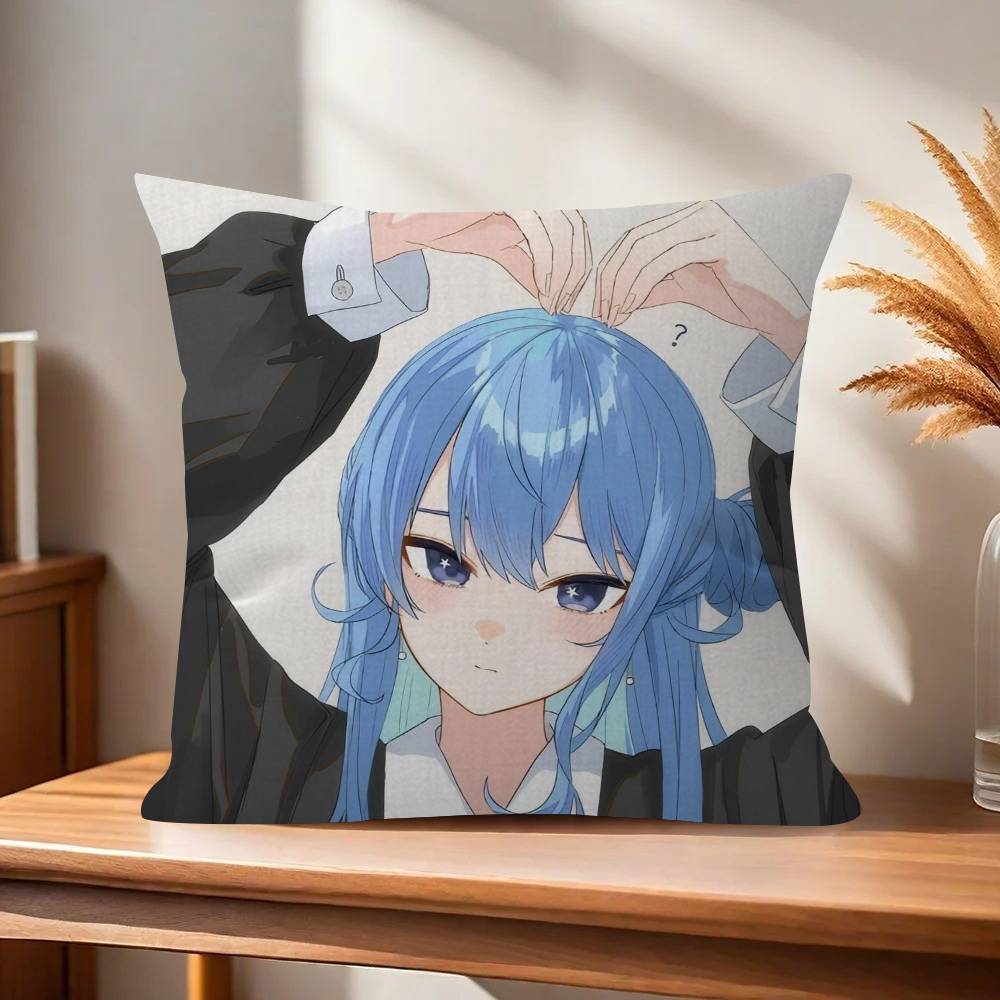 Suichan Hoshimachi Suisei Animation HHololive  Pillow Gifts Home Office Furnishings Bedroom Sofa Car Cushion Cover case 45x45cm