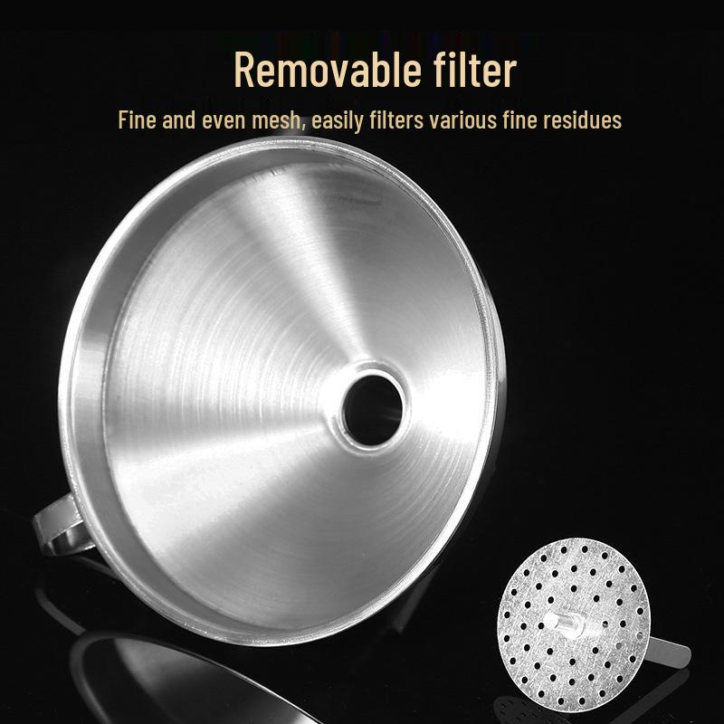 Stainless Steel Mesh Funnel for Oil, Wine, and Water Filtration