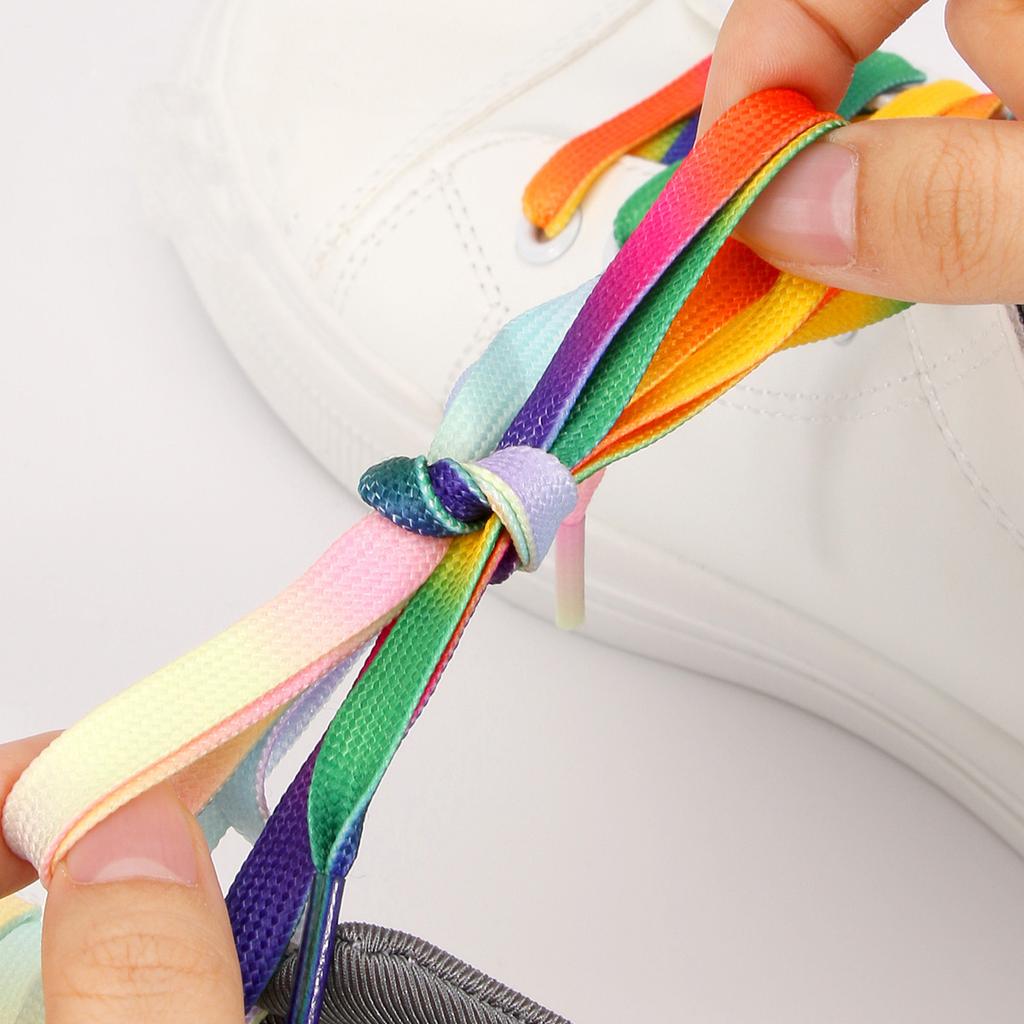 1 paio di lacci colorati Lacci per scarpe con gradiente alla moda Lacci per scarpe da ginnastica casual 80/100/120/140 cm Accessori per scarpe