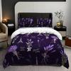 Purple Bedding Set Paris Eiffel Tower Lavender Print Cozy Duvet Cover King Queen Twin Size Birthday Gift for Adult Bedroom Decor