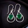 Genuine Green Onyx Gemstone 925 Sterling Silver Designer Jewelry Earrings 1.50" EE-38-16