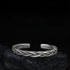 Fashionable Retro Thai R Braided Twist Open Bracelet Electroplated R Jewelry Bracelet for Men