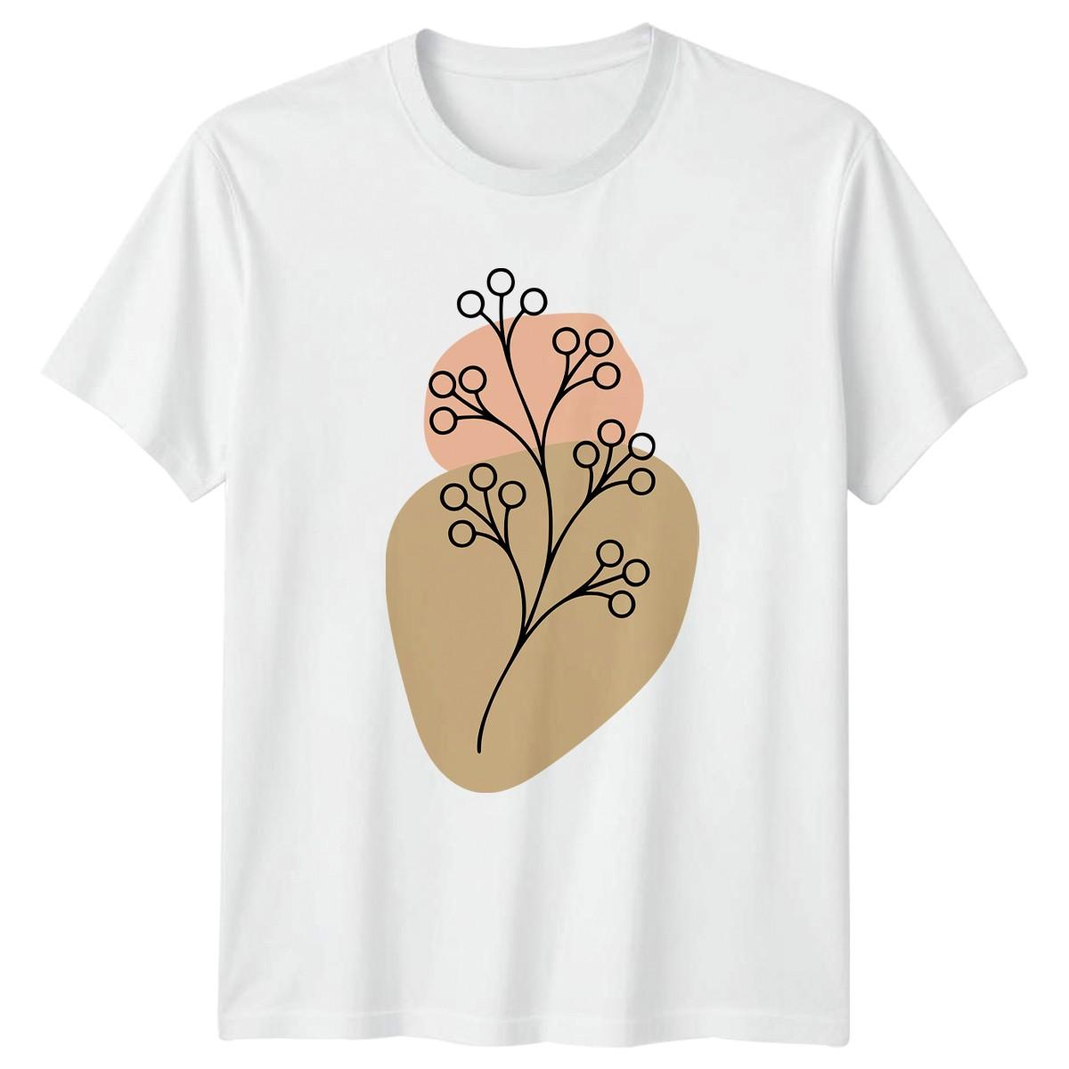 Minimalist Abstract Botanical Line Art T-Shirt Boho Plant Nature Art Birthday XXXXL