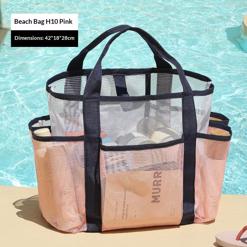Handliche Strandtasche Große Kapazität Reise Badeanzug Aufbewahrungs-Organizer Tragbare Tote Tasche Schwimm-Netz Tasche für den Urlaub Neue Sporttasche
