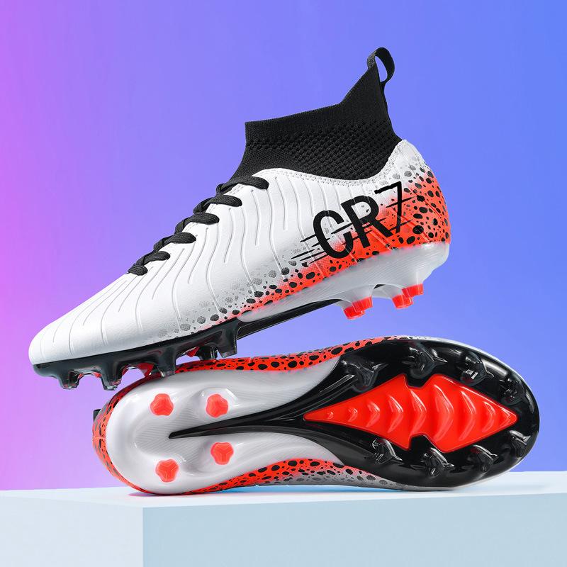 High-top football shoes, broken nails, artificial turf AG nails, leather feet, boys and girls, student training sneakers