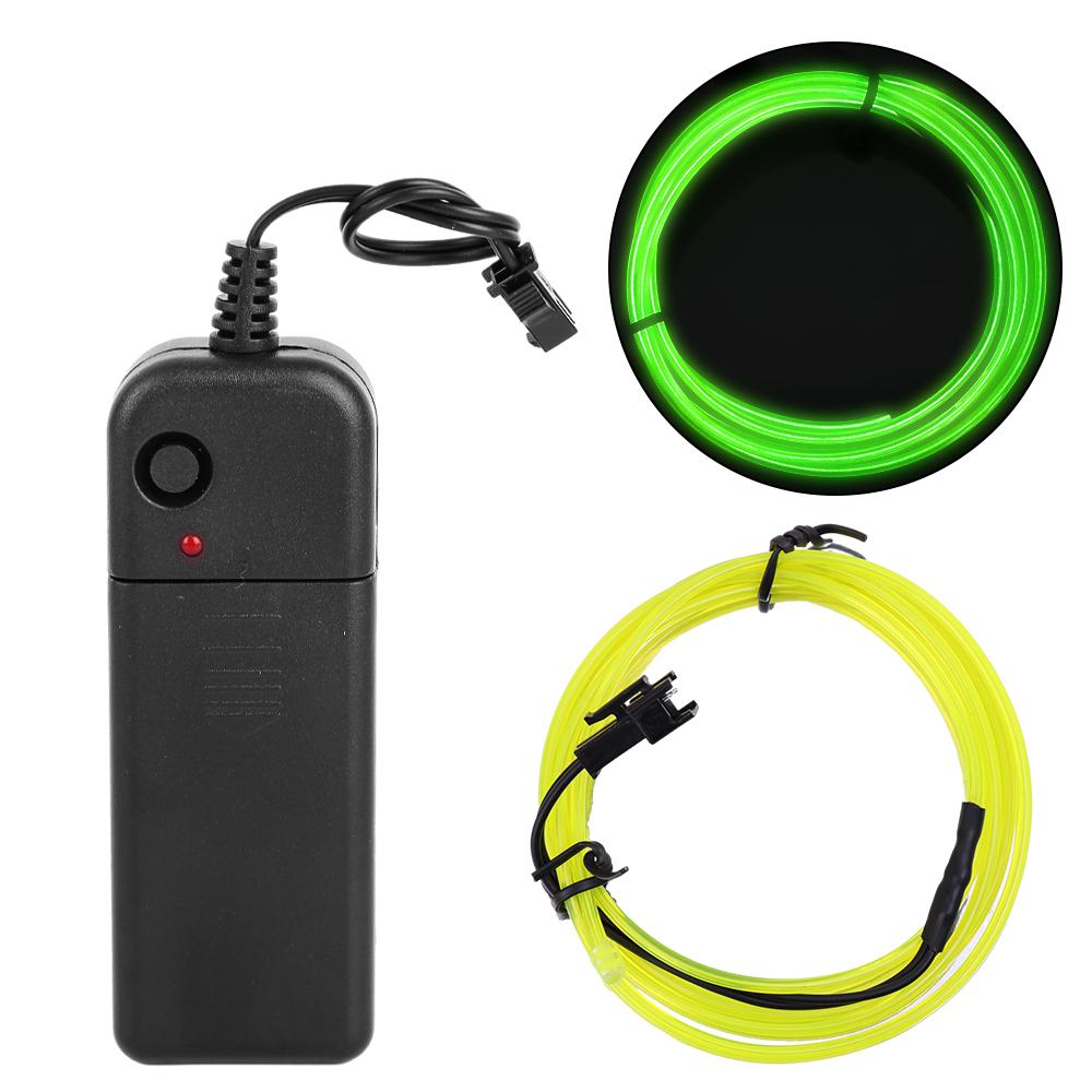 Car Interior Atmosphere Lamp Strip Shearable Neon EL Cold Light Wire Light AA Battery Controller Ambient Decorative Light Lamp