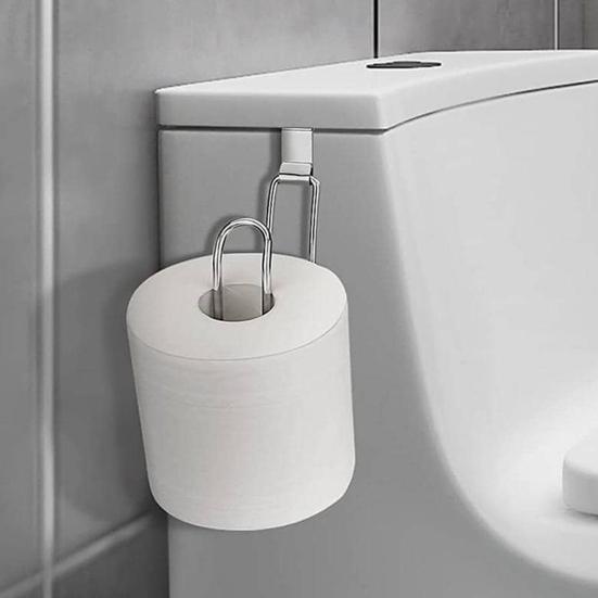 Toilet Paper Holder for Toilet Tank No Drilling Paper Towel Holder Stainless Steel Removable Toilet Roll Holder for Renters Dorms Bathroom