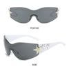 Aesthetic Y2K Sunglasses Futuristic 2000S Accessories Star Wrap Around Sun Glasses  for Women