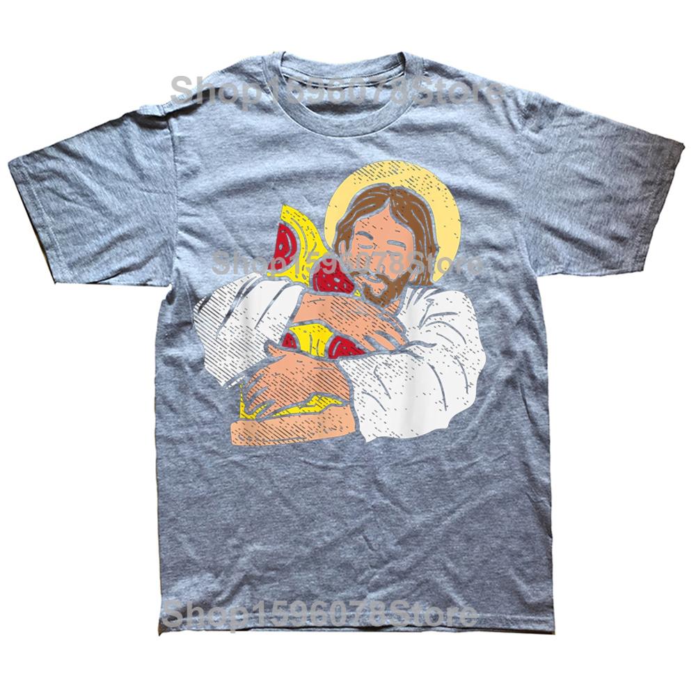 100% Cotton Food Lover Jesus Pizza Funny God Christ Snack Christian Gift T-Shirt MEN WOMEN UNISEX T Shirts