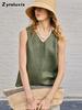 Exklusives Zeitlich Begrenztes Angebot: Reines Leinen V-Ausschnitt Weste Lockerer Schnitt Entspannt Sommer Damen Ärmelloses Oberteil