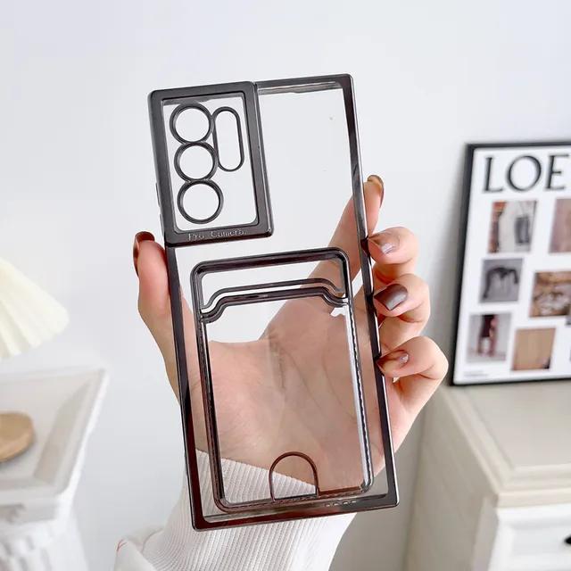 

Плоский квадратний чохол для Xiaomi Redmi Note Pro 11s POCO X3 NFC Mi 11 Lite Прозора м’яка силіконова кришка-гаманець для картки Mi 11 Lite чорний