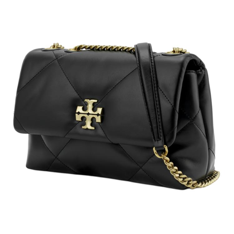 Tory Burch Kira Diamond Quilted Flap Magnetic Closure Leather Crossbody Shoulder Bag Small Women Bags Black 154706-001