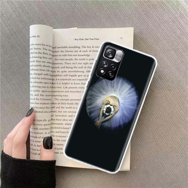 Ballerina Ballett Tanz Mädchen Handyhülle Für Redmi Note 13 12 Pro Plus 14 15 Pro 5G 11 11T 11E 11S 10 Pro 10S 9 9S Hülle Handy Klar