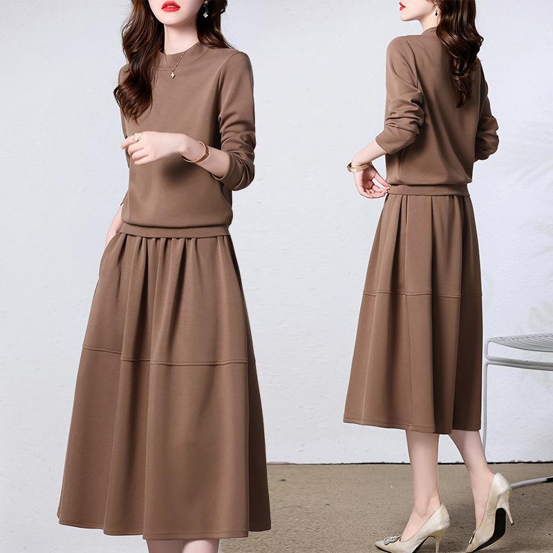 

Модный повседневный костюм юбка детская весенне-осенняя новинка, молодежный, стройнящий, платье-двойка, трендовый XL