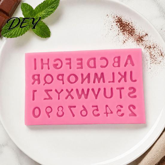 Nonstick Baking Molds for Desserts Alphabet Number Silicone Mold Cake Decorating, Mini Letters 0-9 Fondant Tool, Bakeware Jelly Flexible Non-stick