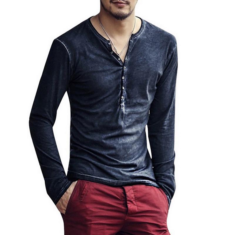 Buy LASPERAL Mens Henley T -Shirts Long 