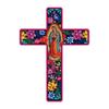 11.8*16 Inch Floral Cross Wall Decor Easter Mexican Style Wall Mounted Cross Inspirational Wall Art Decor Christians Cross Sign