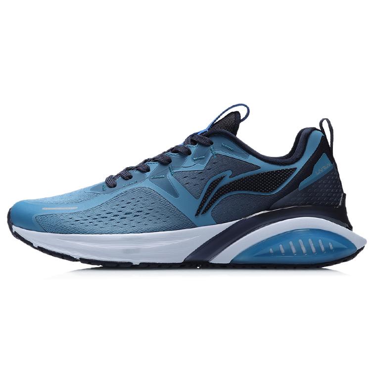 New LiNing Cushioning Low Top Running Shoes Unisex Blue Black ARHR049-2