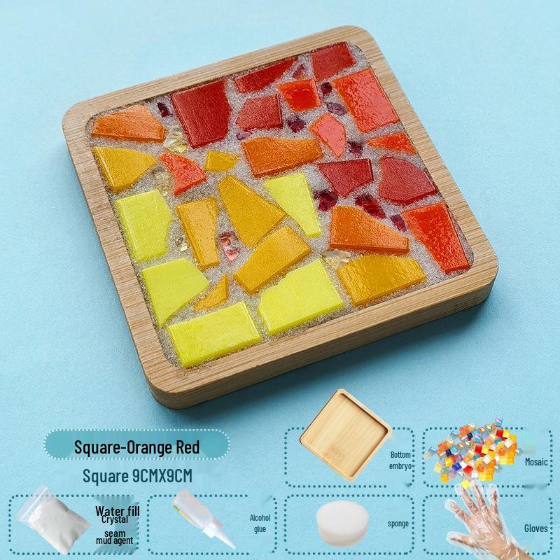Handmade Glass Mosaic Cup Mat Pixel Puzzle DIY Kit - Educational Toy