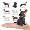 Simulated Dog Figurine PVC Puppy Model Miniature Animal Statue Sculpture Educational Toy Desktop Decoration