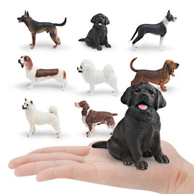 Simulated Dog Figurine PVC Puppy Model Miniature Animal Statue Sculpture Educational Toy Desktop Decoration
