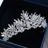 Barock Strass Kristall Perlen Stirnband Tiara Braut Kronen Hochzeit Koreanische Haarschmuck Diadem Festzug Abschlussball Krone