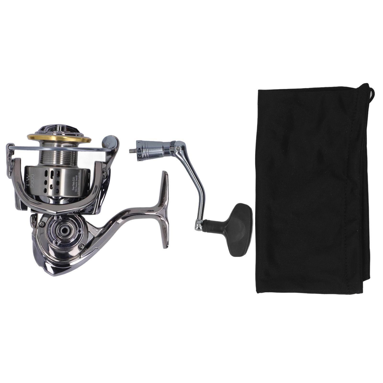 TW Fishing Reel Metal Spinning Fishing Reel with Grip 5.5:1 Aluminum Alloy Fishing Wheel for Saltwater Freshwater TW5000