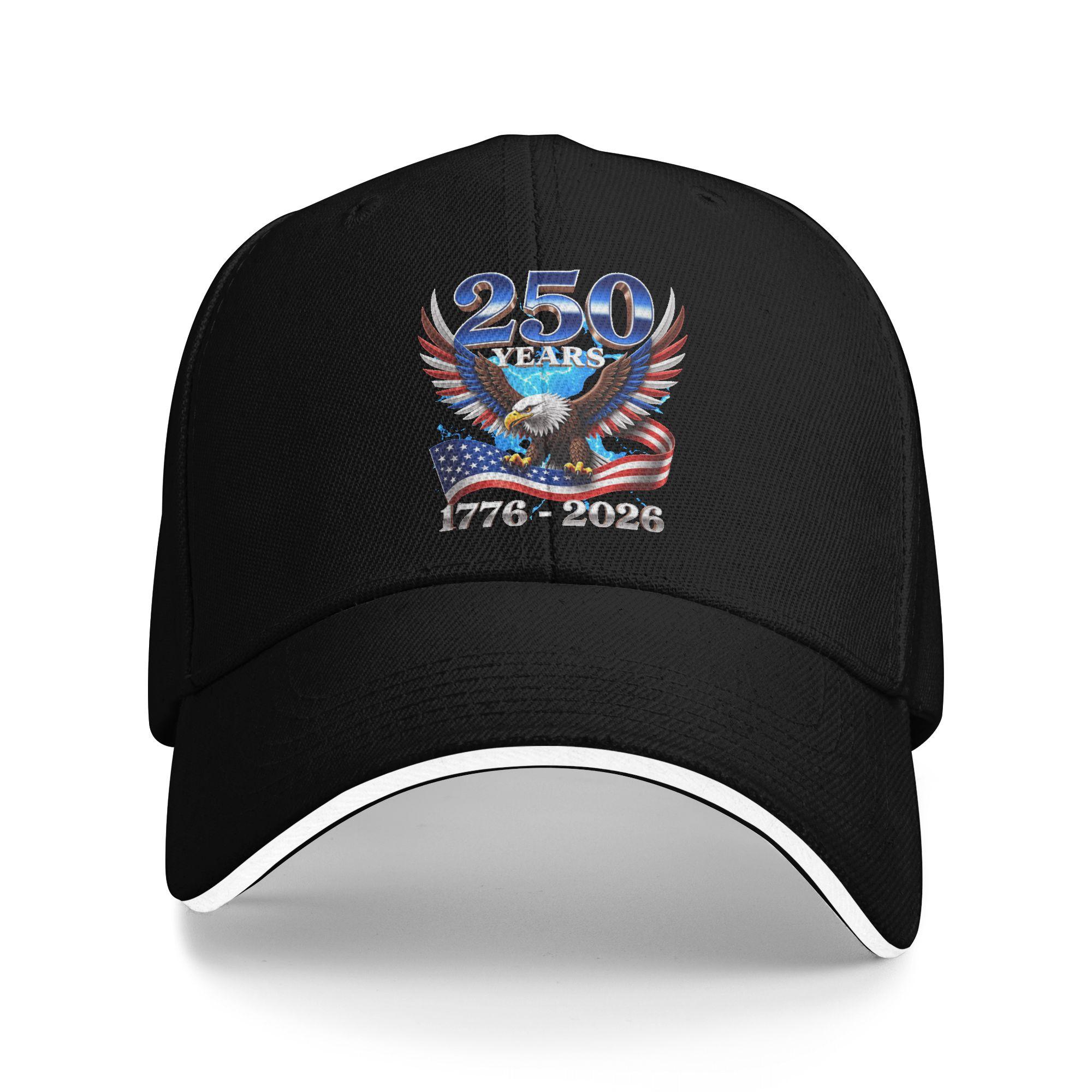 

250 Anniversary United States Patriotic Sun Baseball Cap Summer Men Design Trucker Hat Casual Running Hippie Baseball Caps As Picture чёрный