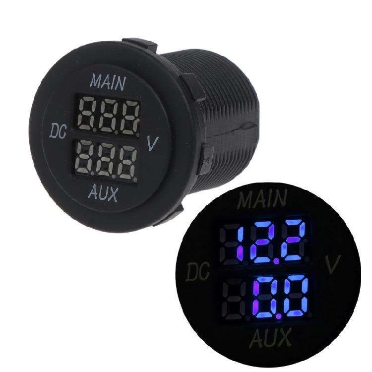 

10-60V LED Digital Dual Voltmeter for Car Motocycle Voltage Meter Volt Detector 1 синій