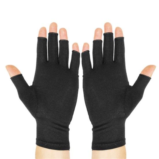 1 Pair Fitness Gloves Breathable Moisture Wicking Half Finger Open Fingers Effective Joint Pain Relief Three Sizes Optional Fingerless