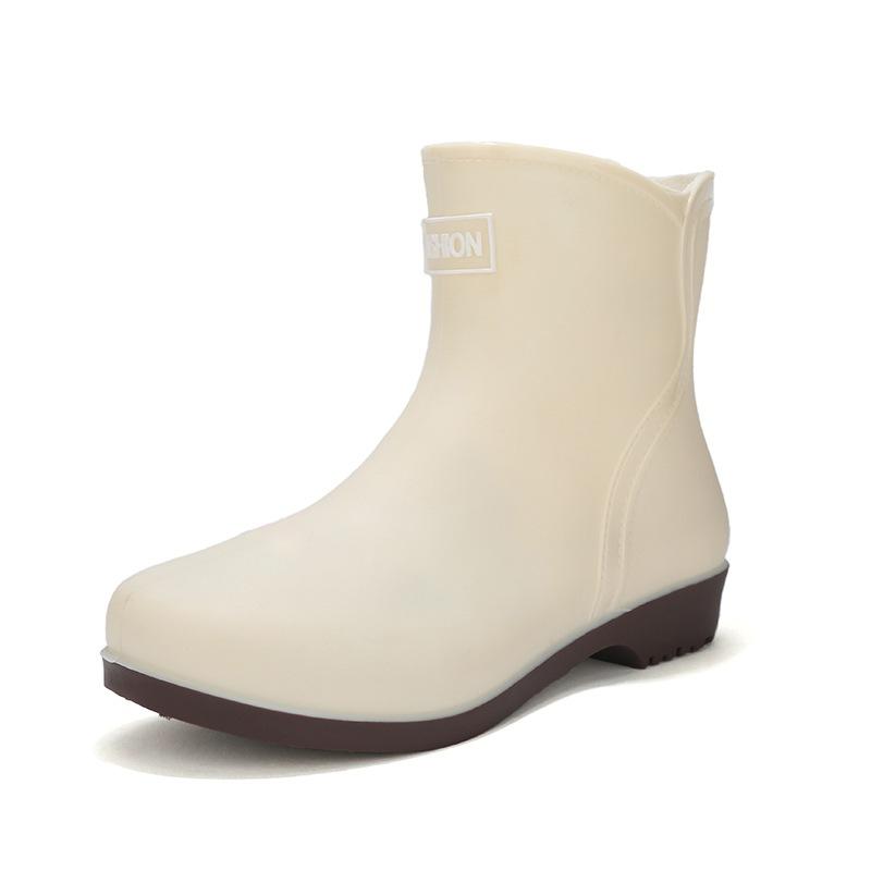 Short rain boots women's fashion waterproof shoes non-slip car wash rain shoes women wear rubber shoes women fleece