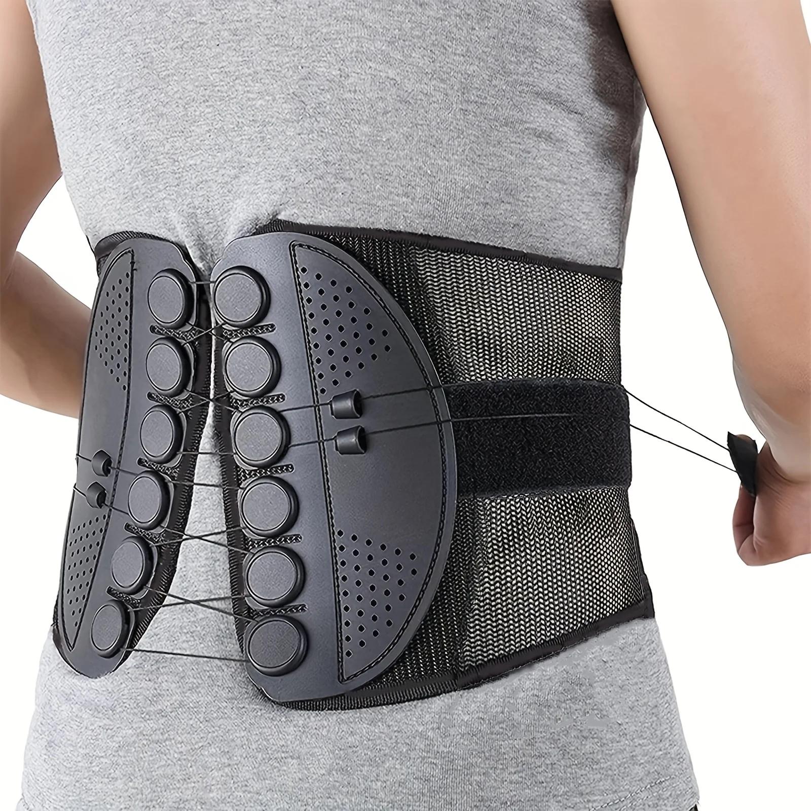 

1Pc Adjustable Sports Waist Support Belt With Breathable Mesh & Double Drawstring For Outdoor Hiking, Camping, Fitness L