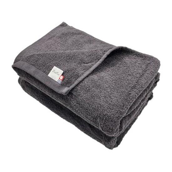 Bestie Imabari Certified Towel Bath 2-Piece Set Charcoal Gray Absorbent Quick-Drying Lightweight Indoor Drying Made Japan Cotton 100 Muted Color