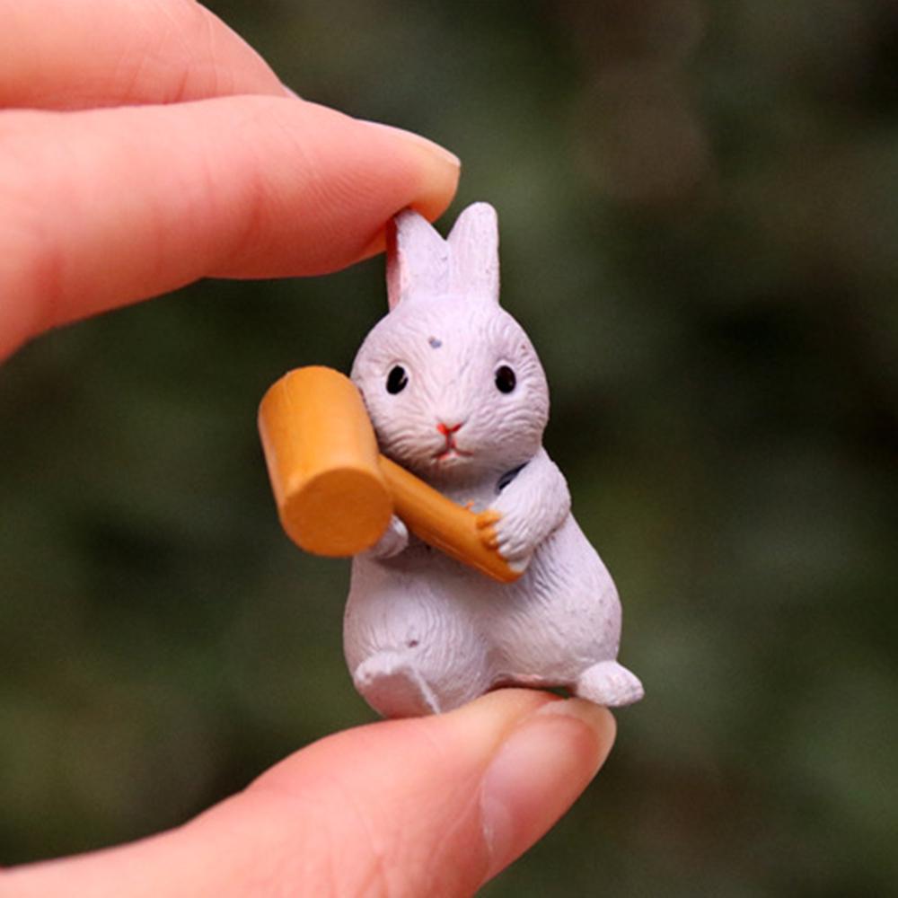 Puzzle 12 Pcs Lovely Rabbits Toys Animal Characters Figurines Playset Garden Cake Decoration Home decor