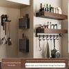 DANLE Walnut Wood Punch-Free Kitchen Storage Rack Set