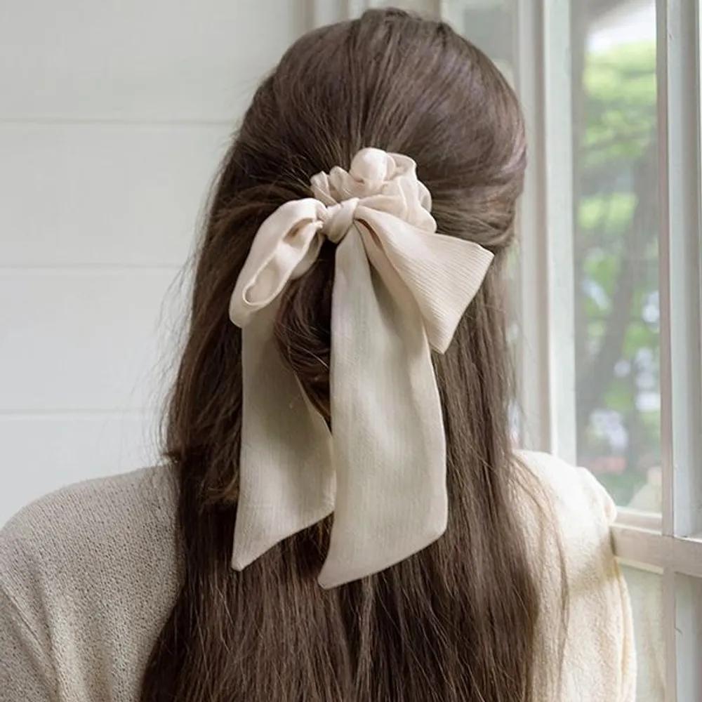 Chiffon Ribbon Scrunchie JP-22-089S beige
