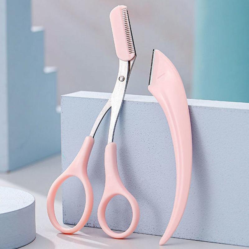 Professional Eyebrow Trimming Knife Face Razor For Women With Comb Brow Trimmer Scraper Accessories