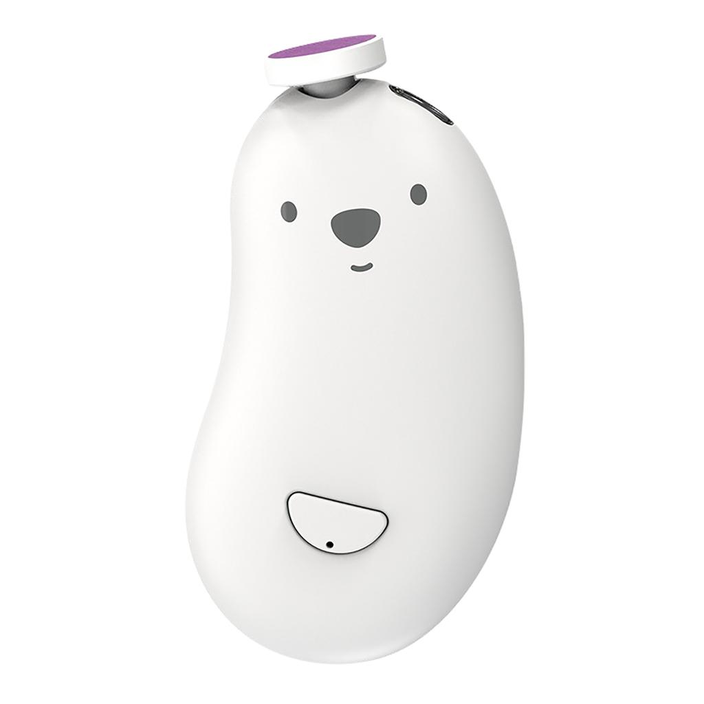 Electric Baby Nail Grinder Safe USB Charging with 6 Grinding Head Baby Nail File for Home Baby Fingernail Care White