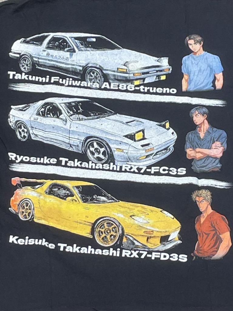[USED] Made In USA Initial D Anime T-Shirt Black XL
